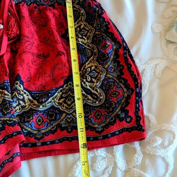 Band of Gypsies Boho Paisley Crop Tie Top &  Shorts Set - Picture 13 of 13